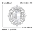 Spilla vintage in cristallo con dimensioni 5,1cm x 4,5cm e un peso totale di 17,1g - Argento