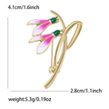 Vintage Schneeglöckchen Brosche mit rosa Emaille und Gold-Finish, Maße 4.1x2.8cm - Rosa