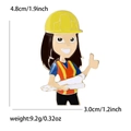 Spilla in smalto ingegnere donna con gilet di sicurezza dimensioni 4,8cm per 3,0cm - 4911-MX Multicolore / Colorato