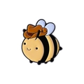 Cartoon honey bee enamel pin wearing a brown cowboy hat, cute animal badge accessory - Cowboy Bee Style (QHXZ3419)