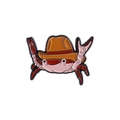 Cartoon red crab enamel pin wearing a cowboy hat, cute animal badge jewelry gift - Cowboy Crab Style (QHXZ3423)