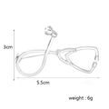 Broche stéthoscope argentée avec zircon transparent, accessoire médical de 5,5 cm - Argent