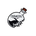 Emaille-Anstecknadel mit Chemical X-Flachkolben-Design und schwarzer Flüssigkeit - Chemical X Stil (XZ235)