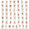 Dettaglio di 50 adesivi vintage in PET con motivi floreali e francobolli antichi assortiti - Raccolta di Fiori di Vecchia Pagina