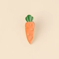 Cute enamel carrot brooch with vibrant orange finish and green leaves for backpacks - Cartoon Carrot (XZ1878)