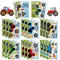 Set de pegatinas de tractor infantil con elementos de granja para maletas y manualidades - Tema de Vehículo de Ingeniería Animado