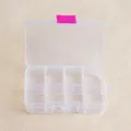 Scatola portaoggetti in plastica trasparente a 10 scomparti con fibbia rosa e gancio - Stile a 10 Griglie Con Fibbia Rosa (P-018)