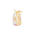 Broche créative en émail pot de pinceau magique violet avec bordures dorées - Pot à Pinceaux Magique Créatif (XZ3194)