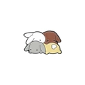 Cute enamel rabbit lapel pin featuring four colorful lop-eared bunnies for clothing - Lop Rabbit Group (XZ3616)