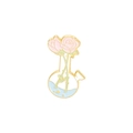 Emaille-Anstecknadel mit rosa Rosen in blauer Flasche und edler Goldumrandung - Rosa Rose Rundbodenflasche (WY1459)