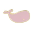 Cute pink whale enamel pin with golden metal edges and smooth painted surface - Pink Whale (XZ5839)