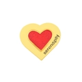 Golden heart enamel brooch with red glitter center and serendipity text detail - Serendipity Letter Gold Edge (XZ5579)