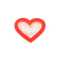 Pink and red heart enamel pin with gold metal edges and LOVE text variant for accessories - LOVE Letter Red Pink Style (XZ5610)