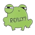 Lustige grüne Emaille-Froschanstecknadel mit 'REALLY?'-Schriftzug im Cartoon-Tierdesign - Really Question Stil (XZ7885)