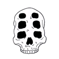 Gothic punk alloy skull enamel pin with surreal six-eye design for clothing decoration - Six Eyed Skeleton Style (XZ7320)