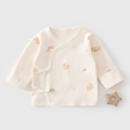 Baby Kimono Wickeloberteil aus Baumwolle mit Bärenmuster und seitlichen Bändern - 52cm / Pabby Karotte