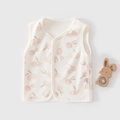 Infant cotton double-layer vest in off-white featuring cute pink cherry patterns - 66 / Apple Print