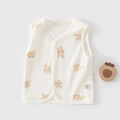 Infant double-layer cotton vest with floral pattern and front button closure - 66 / Small Floral Print