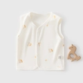 Infant double-layer cotton vest with rabbit and carrot patterns in off-white color - 66 / Carrot Rabbit Print