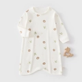 Soft cotton baby romper with lion print and snap buttons for easy diaper changes - 73 Size / Little Lion
