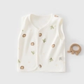 Gilet bébé double couche en coton blanc cassé avec motifs de lion et de cactus - 66 / Petit Imprimé Lion