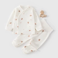 Pyjama bébé en coton avec taille haute et motif cerises en blanc cassé - Taille 66 / Imprimé Cerise Aubépine Rouge