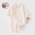 Body bébé à manches longues rose côtelé avec volants et tissu doux et respirant - Taille 59 / Rose (Volants Roses Manches Longues)