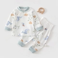 Baby Baumwollschlafanzug mit Blauwal-Print und hoher Taille zum Schutz des Babybauchs - Schlafender Delphin / Größe 59