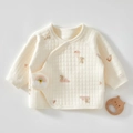 Top acolchado de algodón para bebé beige con bordado de arcoíris y conejitos - 52 / Conejo Nube Rosa