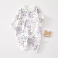 Barboteuse bébé en coton à imprimé ours lilas et boutons-pression pratiques - 59 / Imprimé Raisin Violet