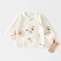 Top a incrocio in cotone per neonati con stampe di coniglietti in colore bianco crema - Taglia 59 / Circo dei Conigli