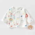Haut cache-cœur en coton pour nouveau-né avec imprimés géométriques et patch arc-en-ciel - 52cm / Blocs Colorés