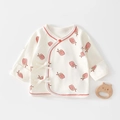 Camiseta kimono para recién nacido de algodón con estampado de fresas y cierre de lazos - 52cm / Fresa con Crema