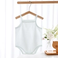 Ärmelloser Baby-Body aus Baumwolle in Mintgrün mit atmungsaktiver Rippenstruktur für Sommer - Größe 73 / Himmelblau