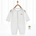 Tutina bianca neonato a maniche lunghe in mesh con ricamo colorato a forma di arcobaleno - Taglia 66 / Bianco Arcobaleno