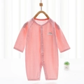 Tutina neonato rosa a maniche lunghe con ricamo arcobaleno e morbido cotone a coste traspirante - Taglia 66 / Rosa Arcobaleno