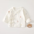Detail of newborn cotton kimono top with colorful hot air balloons and side tie strings - 52cm / Parachute (Size 52)