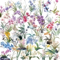 Detailed collection of waterproof watercolor orchid and floral PET stickers for scrapbooking - 50 Pcs / Orchid Series