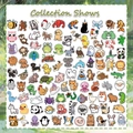 Detailed collection of cute animal stickers featuring colorful cartoon designs in flat layout - Animal Theme 100 Sheets (Style 1)