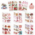 Détails de 8 planches de stickers fraise mignons pour décoration DIY et scrapbooking - Par défaut 8 feuilles/sac