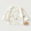 Newborn cotton panda print wrap top with side ties for infants aged 0-3 months - 52cm / Cloud Panda (Size 52)