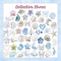 Adesivi blu stile INS con conchiglie e stelle perlescenti per decorazione DIY - Serie Blu Onirica