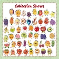 Set di 50 adesivi di frutta con faccine carine ed etichette in lingua inglese - Collezione di Frutta Cartone Animato (YCK289)