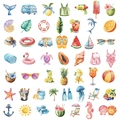 Detaillierte Sammlung von 50 Sommer Meer PET Stickern für DIY Scrapbooks und Deko - Wunderbarer Sommerstil (50 Stück)