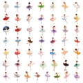 Dettaglio di 49 adesivi di ballerine colorate per decorare laptop e chitarre in DIY - Confezione di Adesivi in PET Ragazza di Balletto (50 Fogli)