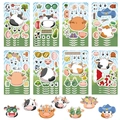 Set di 8 fogli di adesivi impermeabili con mucche della fattoria per creare facce buffe - 8 Fogli (16x11cm)
