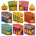 Set di 8 adesivi per zucca di Halloween fai-da-te con facce e fantasmi per decorazioni - 8 Stili Misti