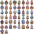 Pack de 50 pegatinas vintage de botellas de setas para diarios y decoración de álbumes - Bolsa de Pegatinas PET Botella de Setas / Colorido