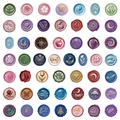 Catalogo dettagliato di 49 timbri per ceralacca con motivi floreali, animali e celestiali - Pacchetto di Adesivi in PET Effetto Sigillo di Cera