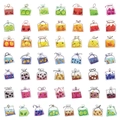Detailed collection of 56 fruit tea stickers featuring colorful cartoon designs for DIY - Fruit Tea Bag Stickers